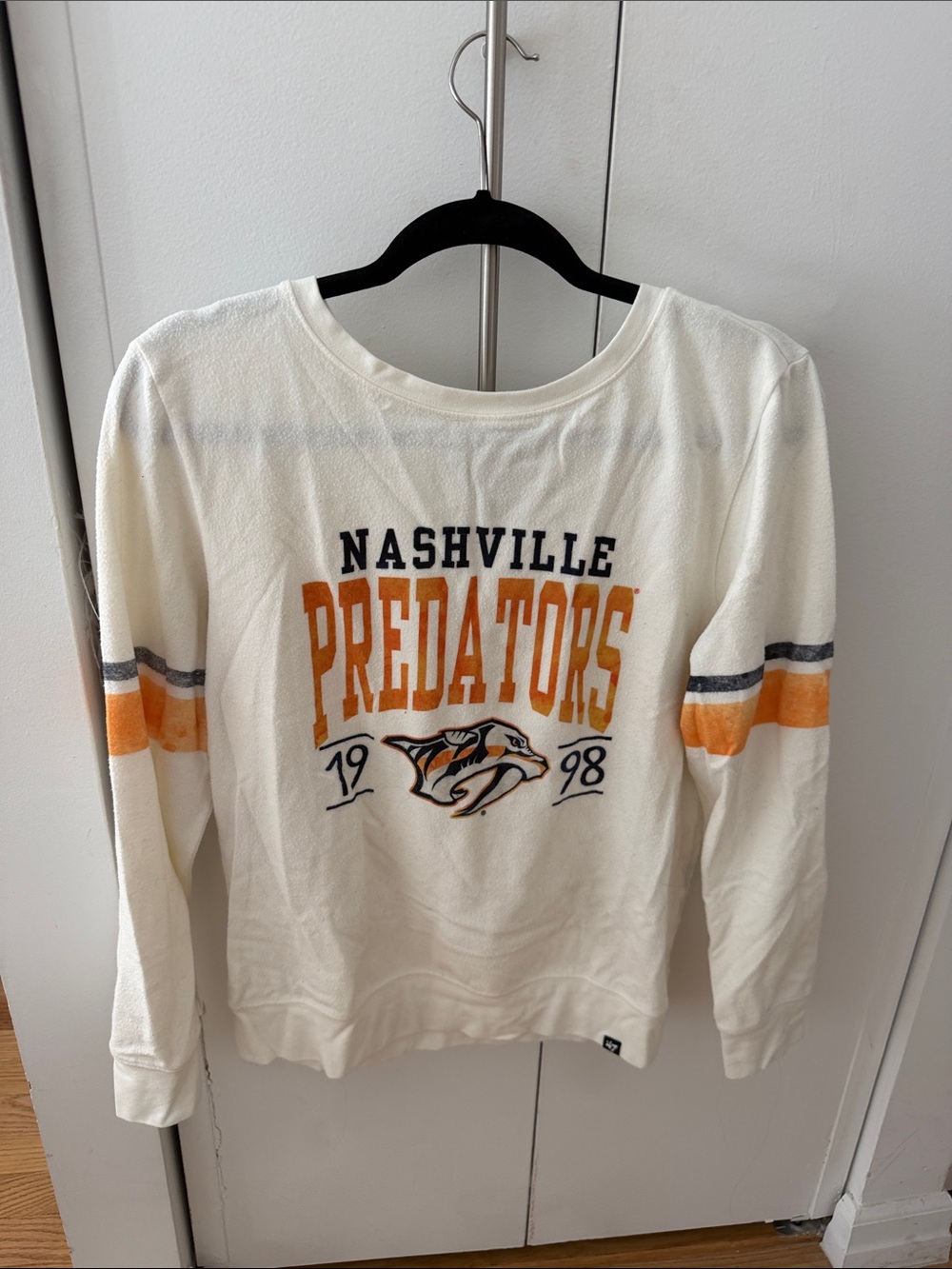 47 Brand Nashville Predators Cream & Yellow Long-Sleeve Pullover